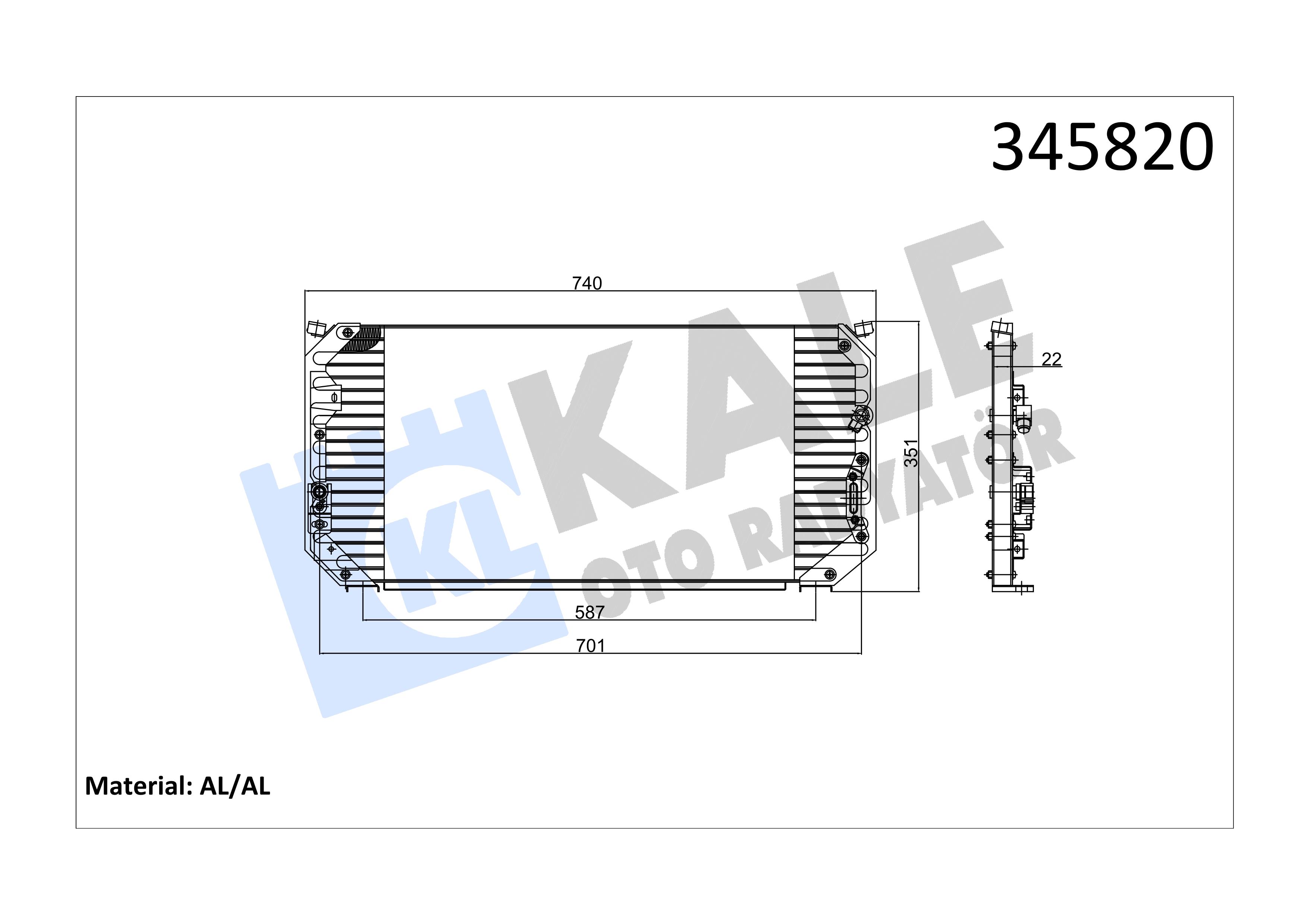 Klima Radyatör Toyota Corolla Ae101 92-97 Veka434301 Kale345820 8846012460 Orıs*cto460020 814248 | Kale 345820