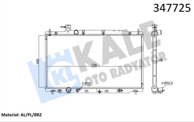 Su Radyatörü Honda Crv Iıı 2.0 | Kale 347725