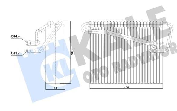 Klima Radyatörü Evaporatörü Borulu Opel Astra G 1.4 16v 1.6 16v 2005-2009 / Astra F Classıc 1.4i 1998-2002 / Zafır | Kale 350050