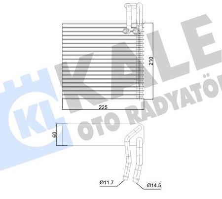 Klima Radyatörü Evaporatörü Borulu 225x210x60 Renault Modus 1.5 Dcı 2004 Dacıa Duster 1.5 Dcı 2010- Logan 1.5 Dcı 2004-201 | Kale 350075