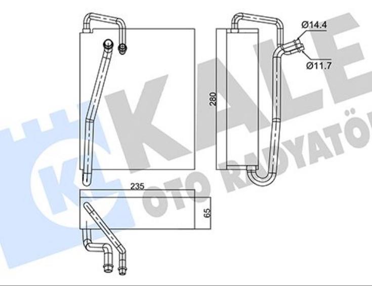 Klima Radyatörü Evaporatörü Borulu Opel Astra G 1.4 16v 1.6 16v 2005-2009 / Astra F Classıc 1.4i 1998-2002 / Zafır | Kale 350120