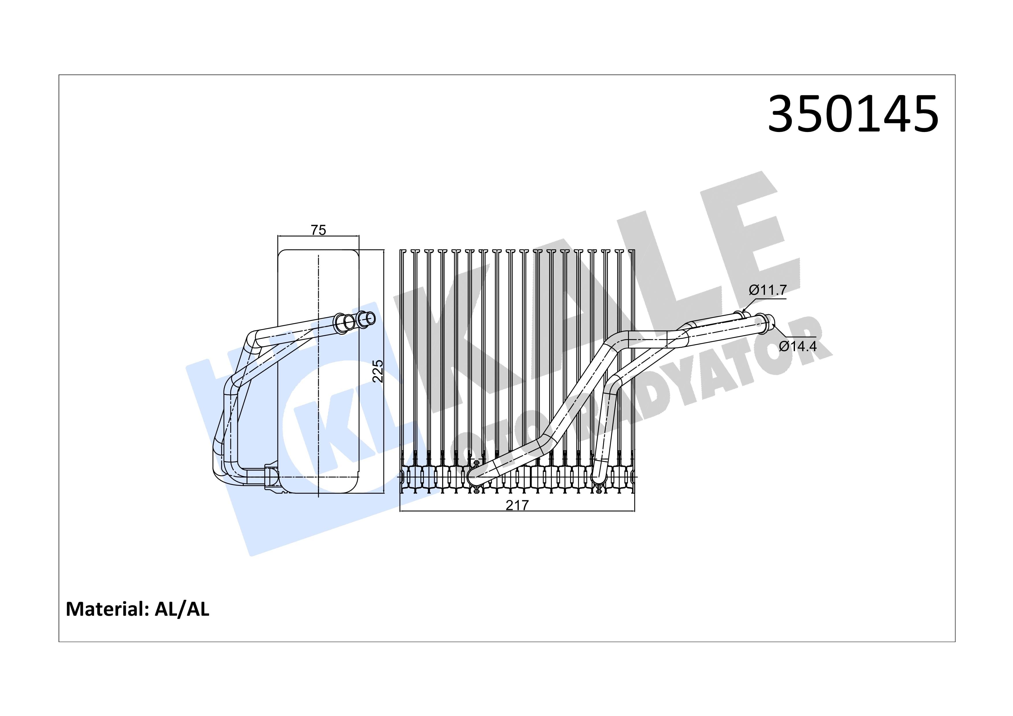 Klima Radyatörü Evaporatörü Borulu Vw Golf Iv Bora 98> Leon Toledo Skoda Octavıa Audi Audı | Kale 350145
