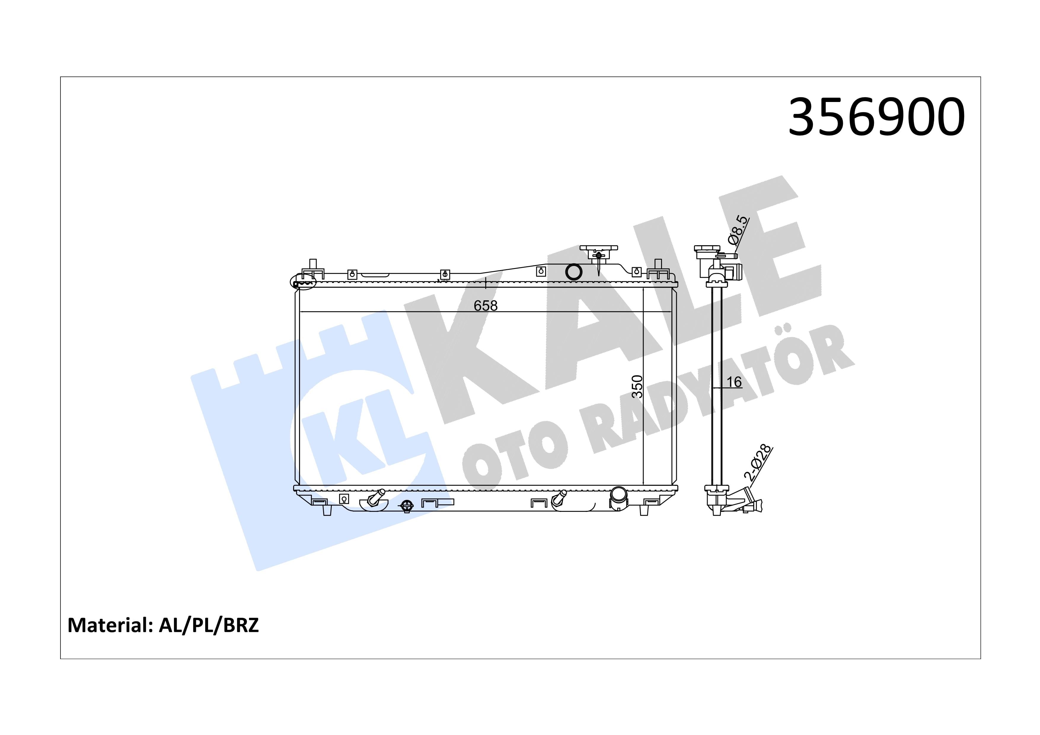 Su Radyatörü Honda Civic Vtech 01-06 Otomatik Vites | Kale 356900