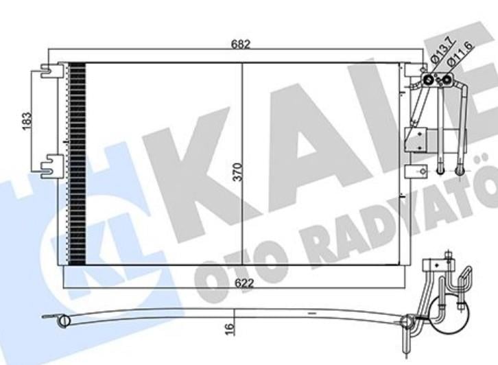 Klima Radyatörü Opel Vectra B 95- (filitresiz) (filitresi Dr0759) (filitrelisi Kale 358205) | Kale 358205