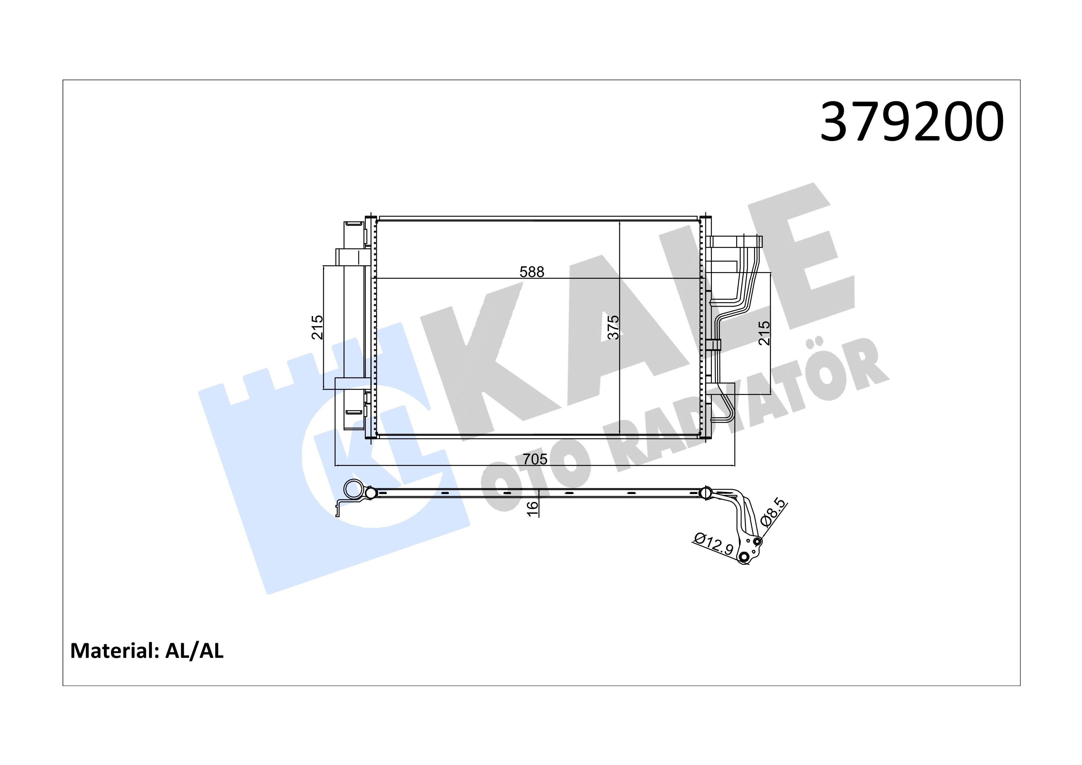 Klima Radyatörü Hyundai İ30 (fd) 1.4i A-t/m-t 2007-2011 Kia Elantra Elentra | Kale 379200