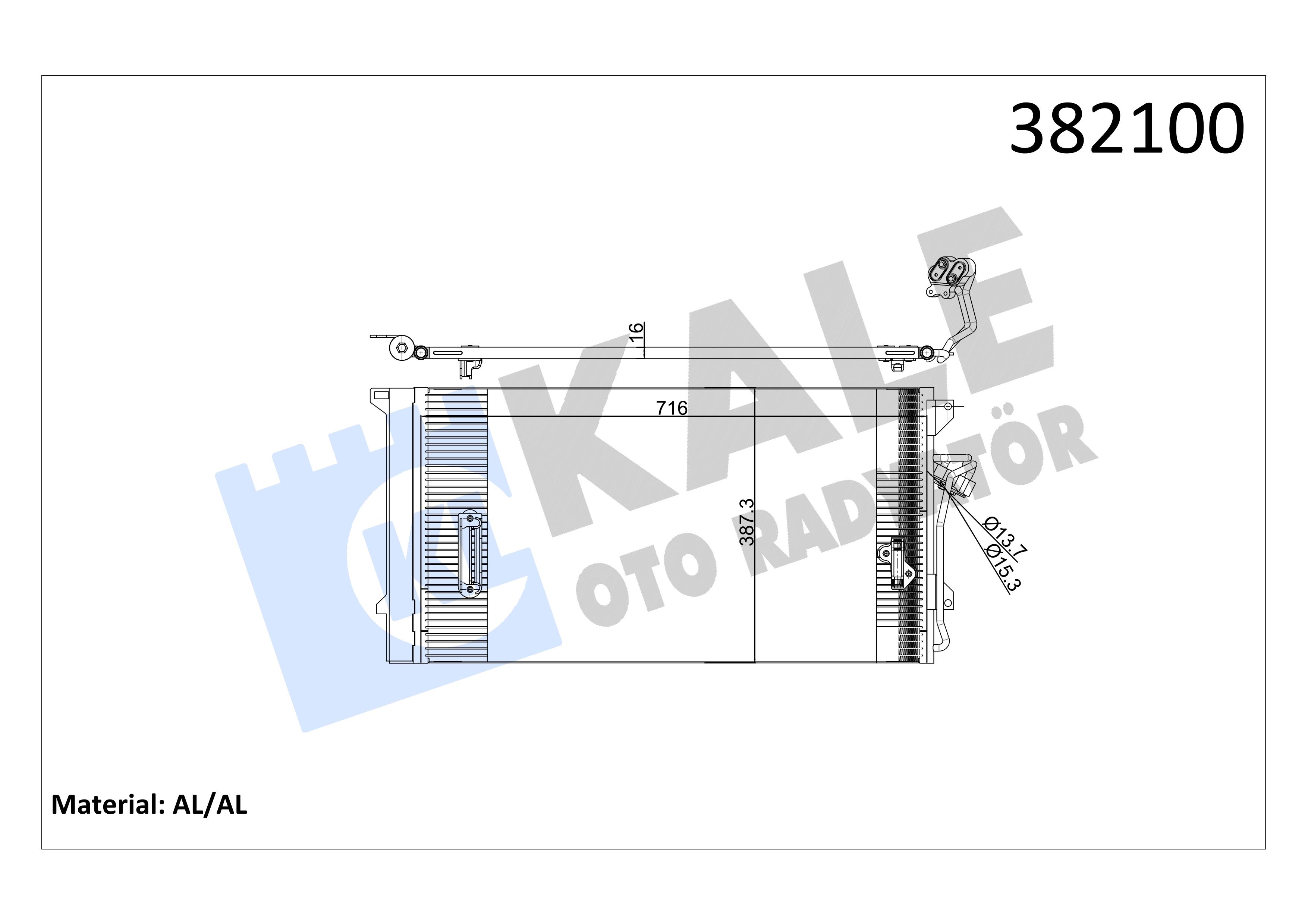 Klima Radyatörü Vw Touareg Audi Q7 Porsche Cayenne (7la,7l6,7l7) 3.2i V6 2002-2010 Vw Toureg Audı Q7 Porsche Cayenne | Kale 382100