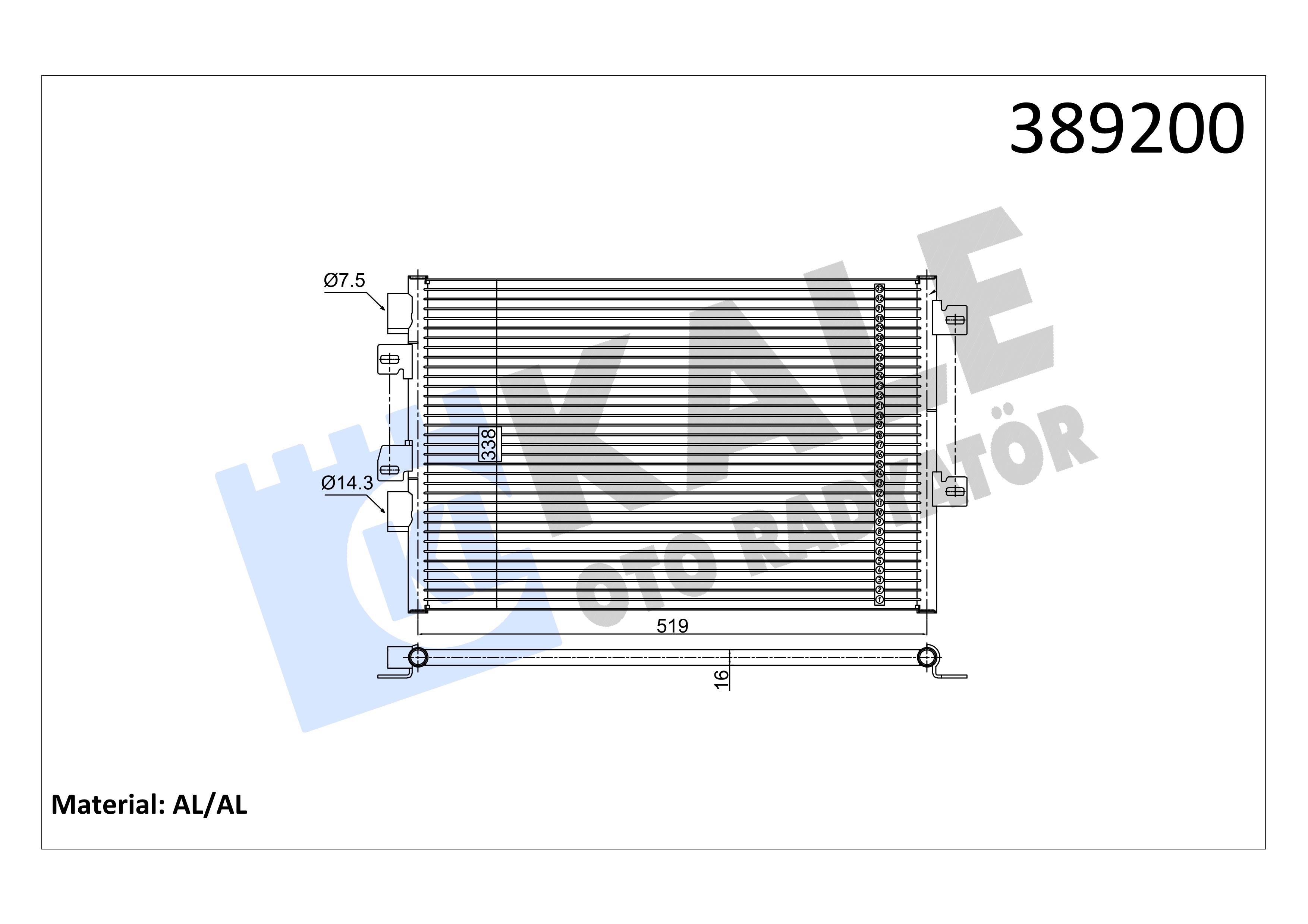 Klima Radyatörü-reno Kango Nissan Kale389200 | Kale 389200