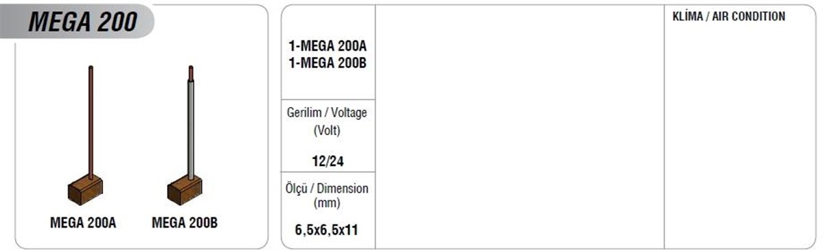 Kalorifer Kömürü 6.5x6.5x11 Mega 200 Takviye Trim Kömürü | Mega 200