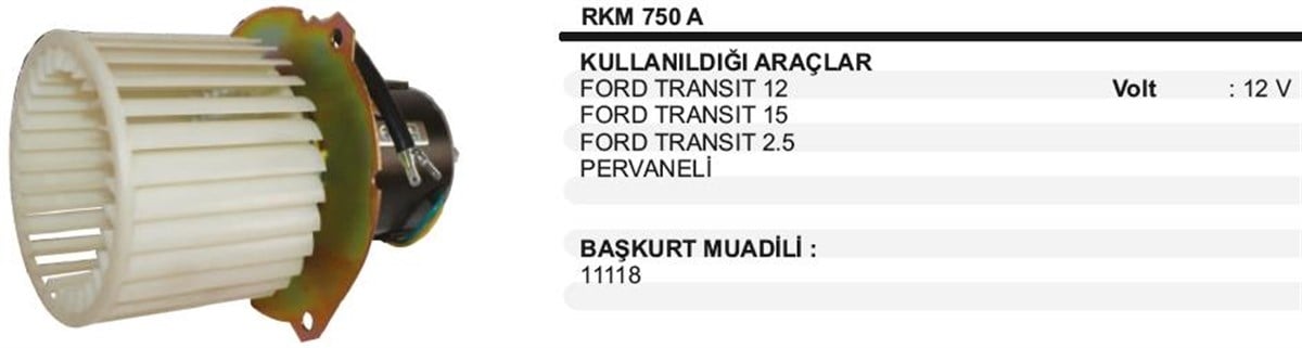 Kalorifer Motoru 12v Pervaneli T15-t12-transit Ford Transit Transıt T12-t15 92-01 | Ith Km750a