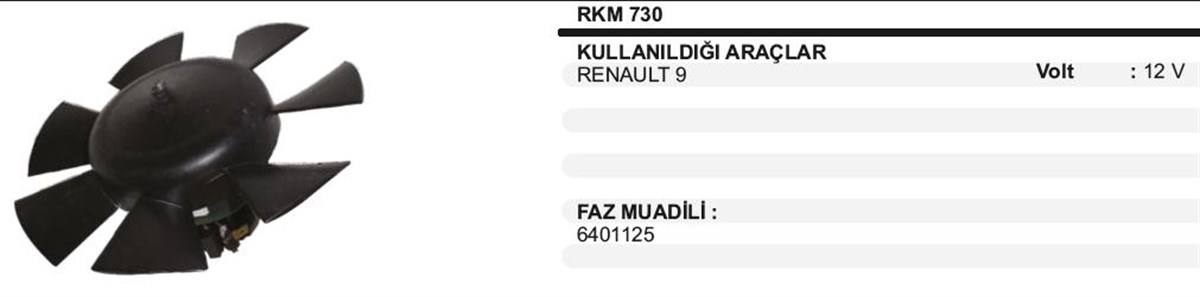 Kalorifer Motoru 12v R9 K730 | Ith Km730