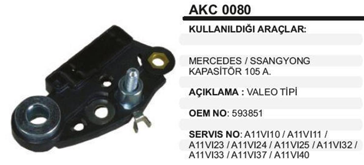 Kapasitör 105ah Mercedes Ssanyong Valeotipakc080 | Remark Akc0080