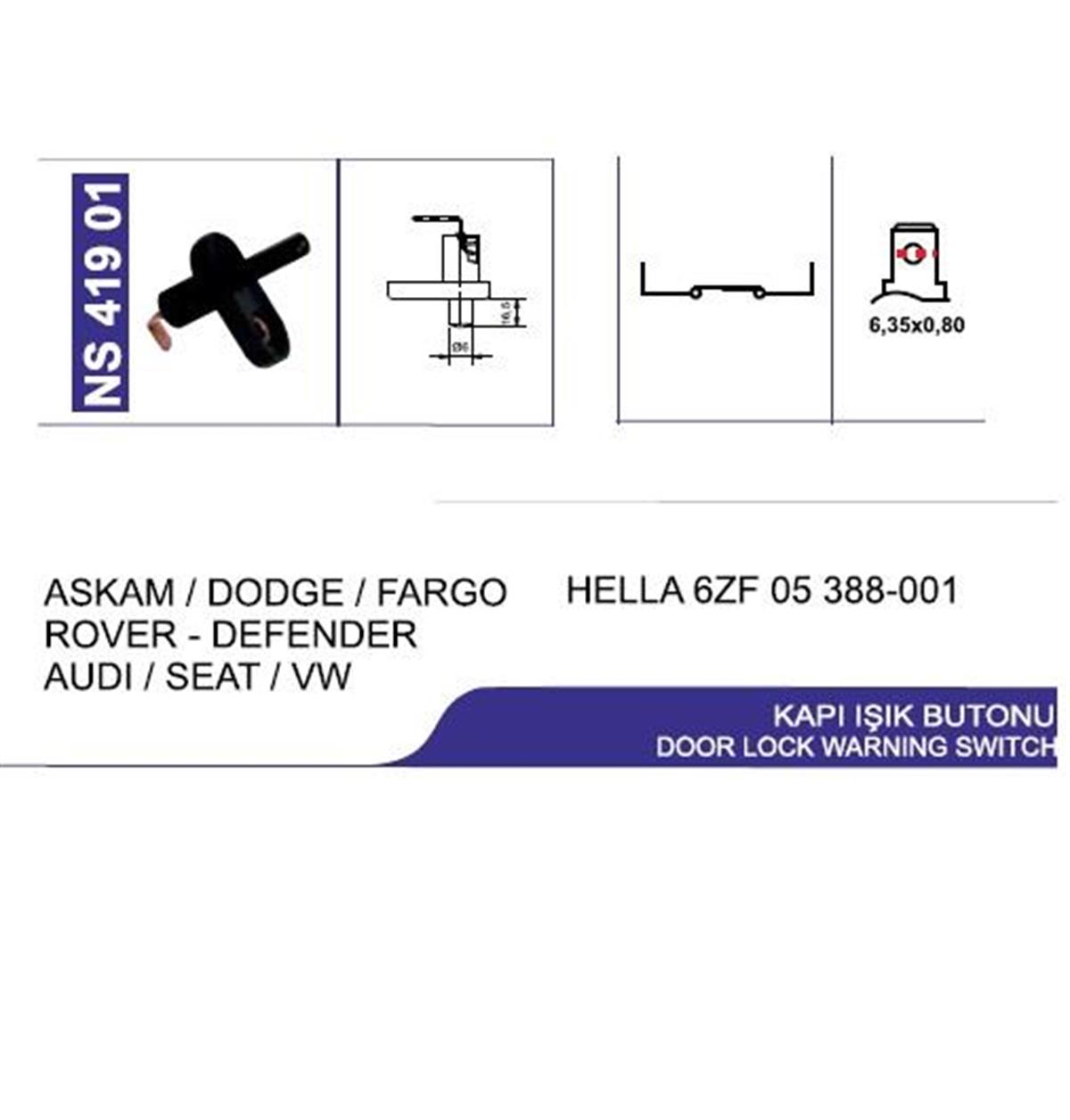 Kapı Şık Butonu Aksam Dodge Fargo | Nesan Ns41901