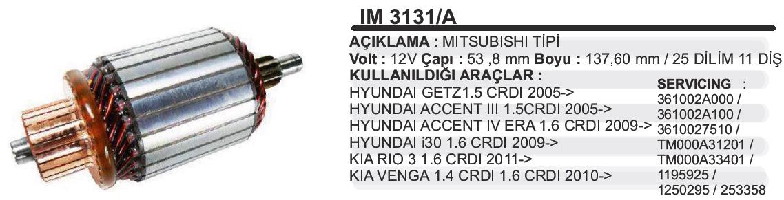 Marş Kollektörü 12v Hyundai Accent Getz Era İ20 Kia Rio Venga Remarkım3131a-wınwın4320 | Kemali Ka93096