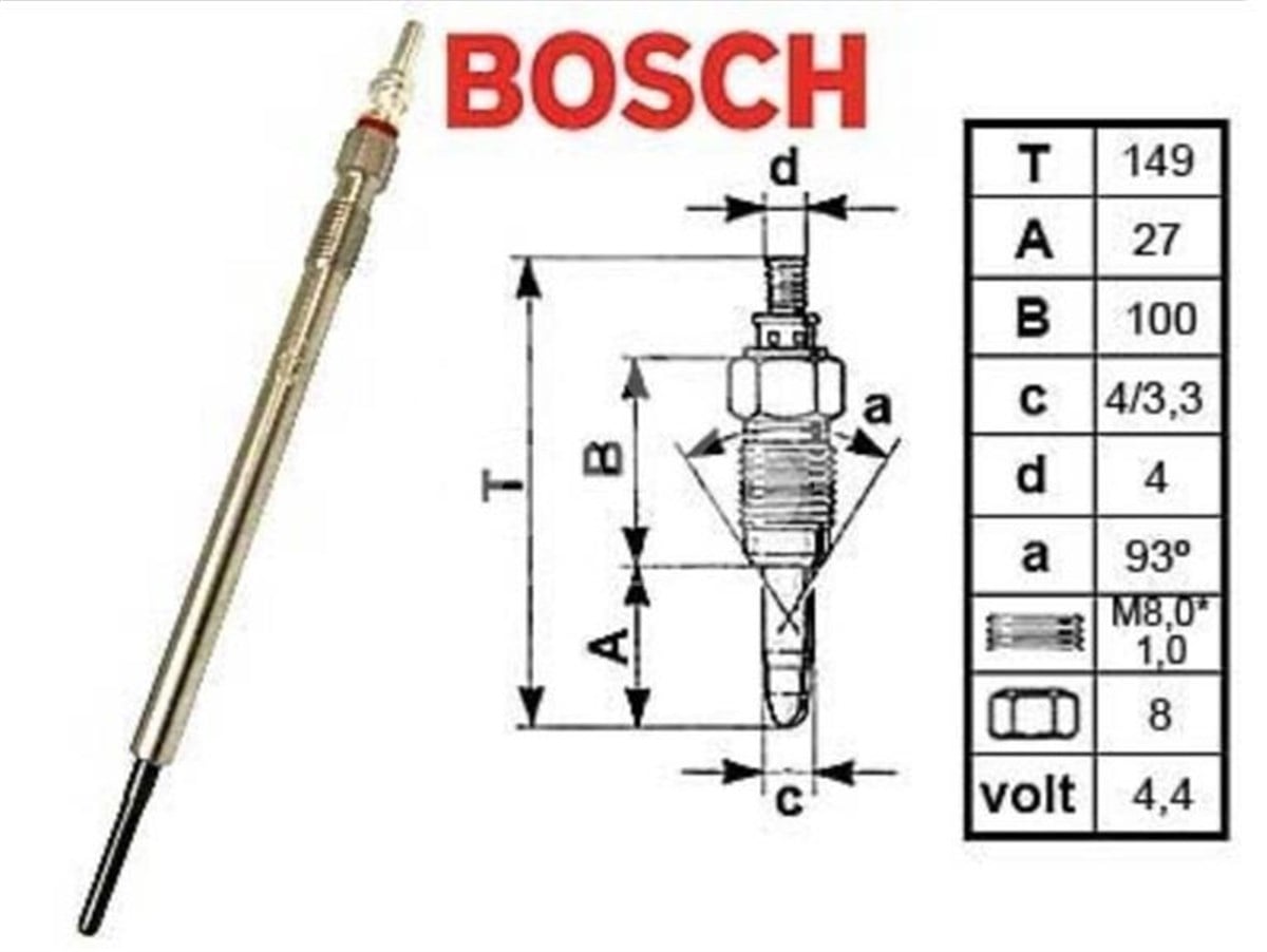 Kızdırma Buji 4.4v Mercedes A/b/m/e Class Sprınter | Bosch 0250403008