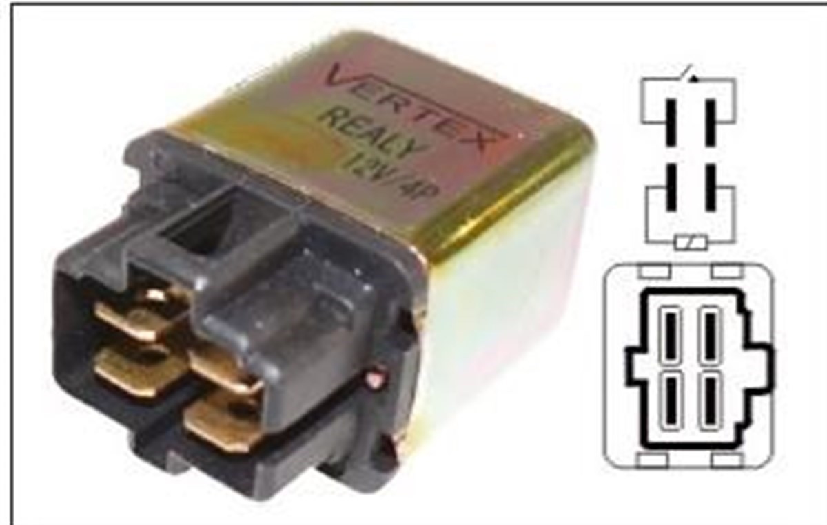 Röle Kızdırma+far Rölesi 12v Mıtsubıshı Kıa 4fiş Marş Rölesi Mondial Küba | Vertex Vr3180