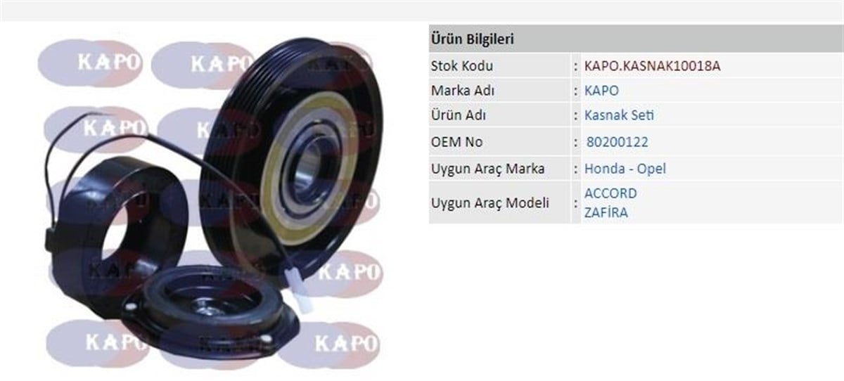 Klima Kompresör Kasnak Seti 5pk Honda Opel Accord Zafıra | Ith Klımakasnak10018a