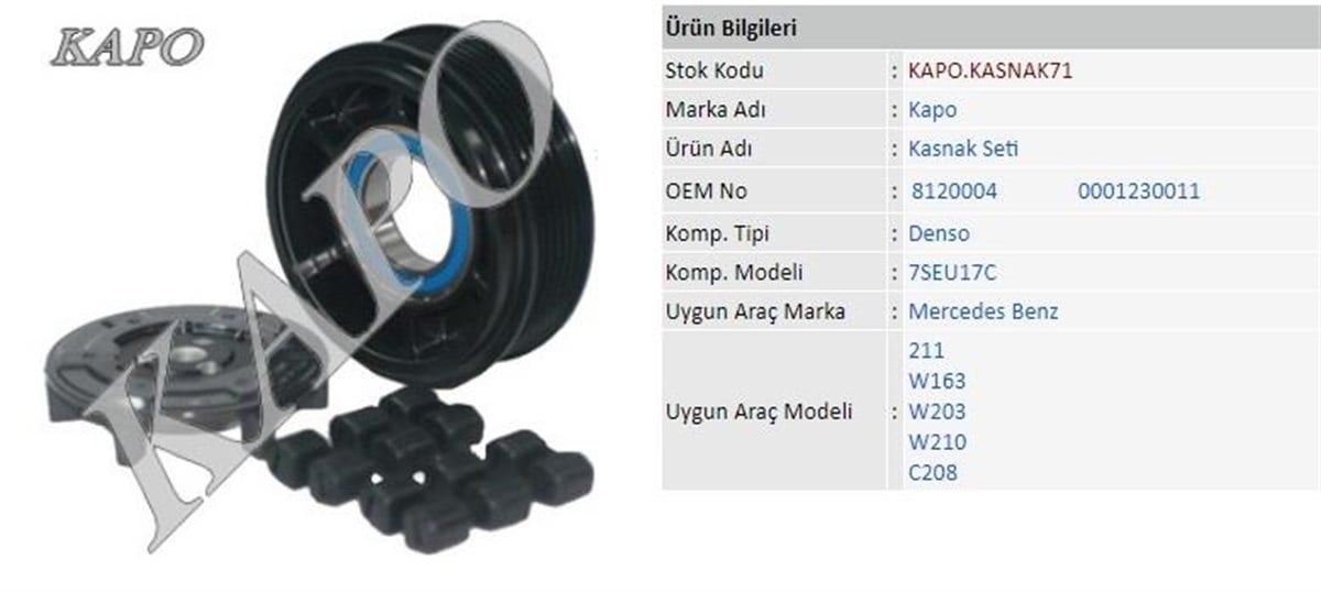 Klima Kompresör Kasnak Seti 6pk Mercedes W210 W211 | Ith Klımakasnak71