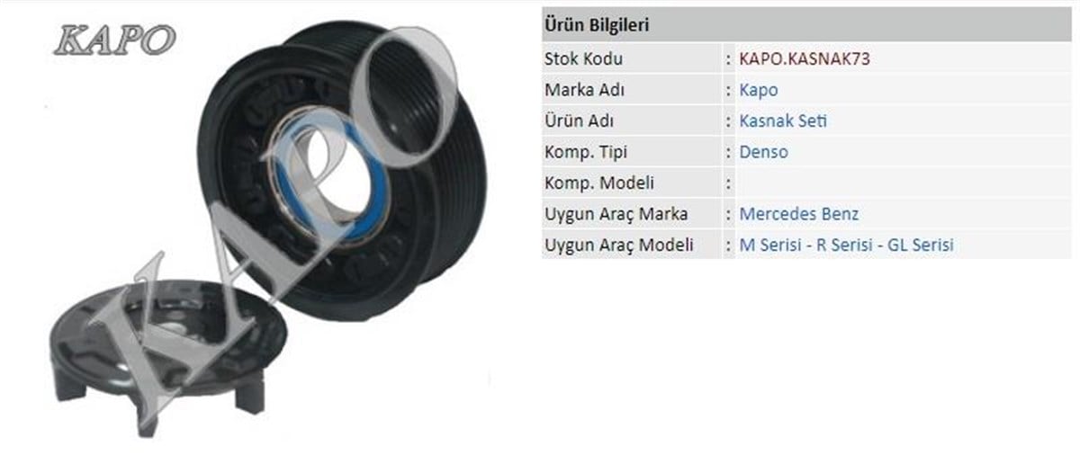 Klima Kompresör Kasnak Seti 8pk 105mm Mercedes M-l Gl Serisi | Kapo Kasnak73