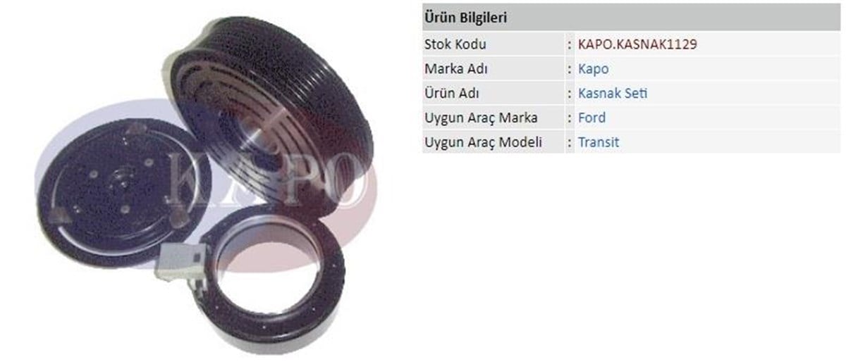 Klima Kompresör Kasnak Seti 8pk 131mm Ford Transıt | Ith Klımakasnak1129