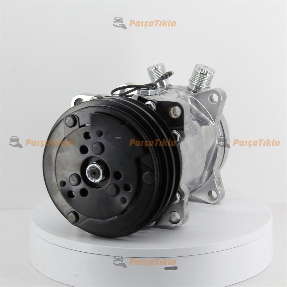Klima Kompresörü 12v 2pk V Kayış 5h14 Üstten Çıkış İnce Kalın Kasnak Çapı : 132mm 42010112 | Lidpart K6626