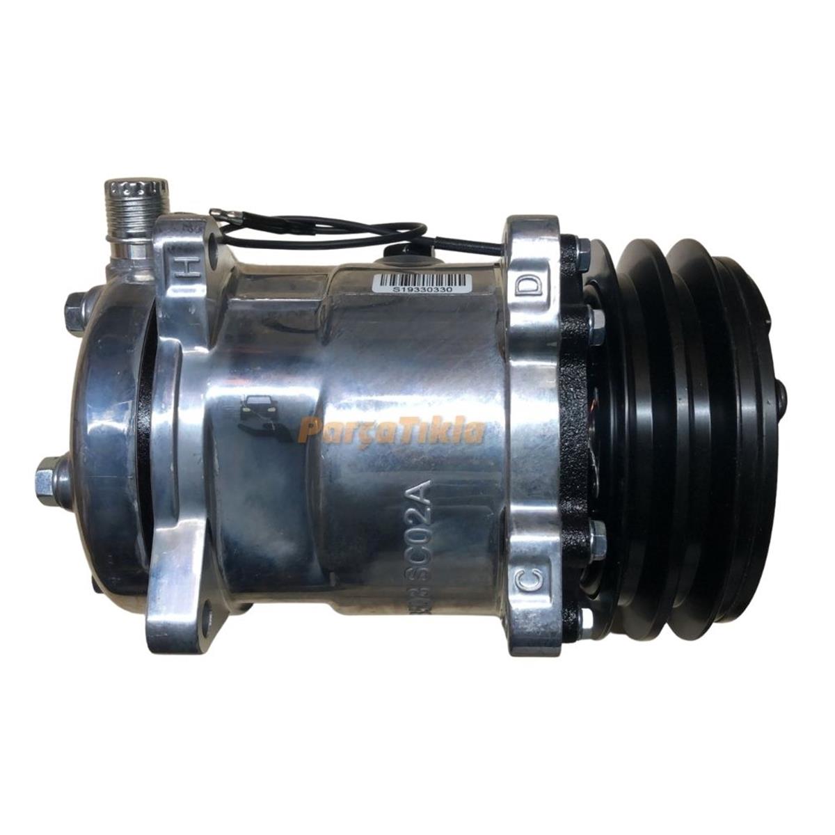 Klima Kompresörü 12v 2pk V Kayış 5h14 Üstten Çıkış İnce Kalın Kasnak Çapı : 132mm | Kapo 6626