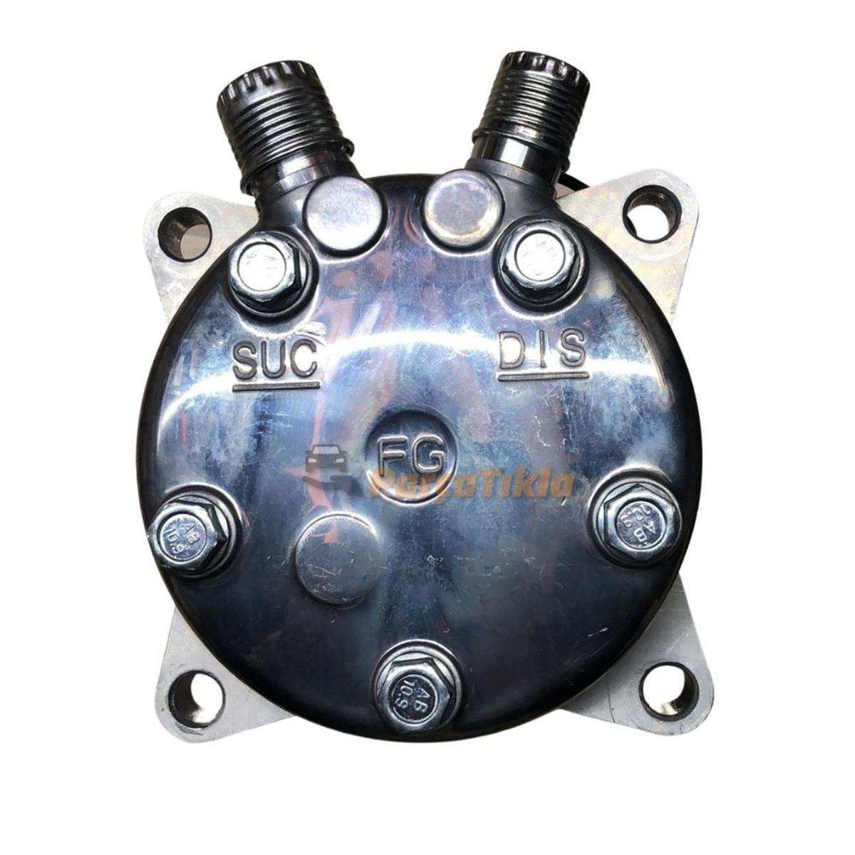 Klima Kompresörü 12v 2pk V Kayış 5h14 Üstten Çıkış İnce Kalın Kasnak Çapı : 132mm | Kapo 6626