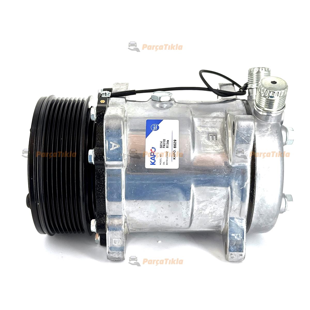 Klima Kompresörü 12v 8pk 5h14 Üstten Çıkış İnce Kalın Sanden6629 Sd6629 | Kapo 6629