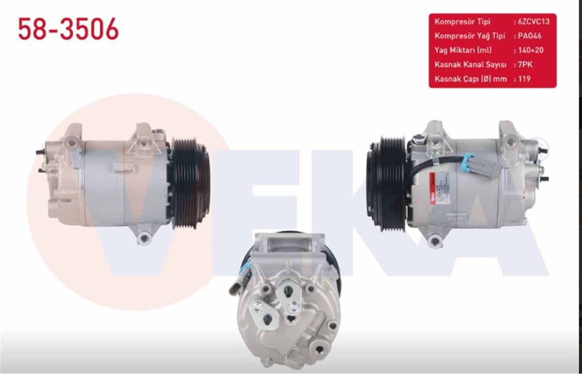 Klima Kompresörü 12v 7pk Megane,kangoo,g.scenıc-tsp0155829 | Veka 583506