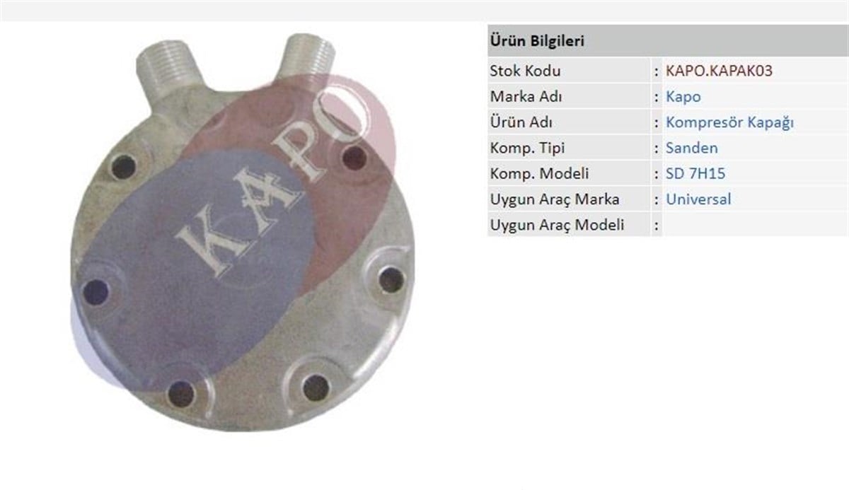 Klima Kompresörü Arka Kapak 7h14 Arka Kapak Sd7h15 Üstten Çıkışlı I.k İnce Kalın | Kapo Kapak03