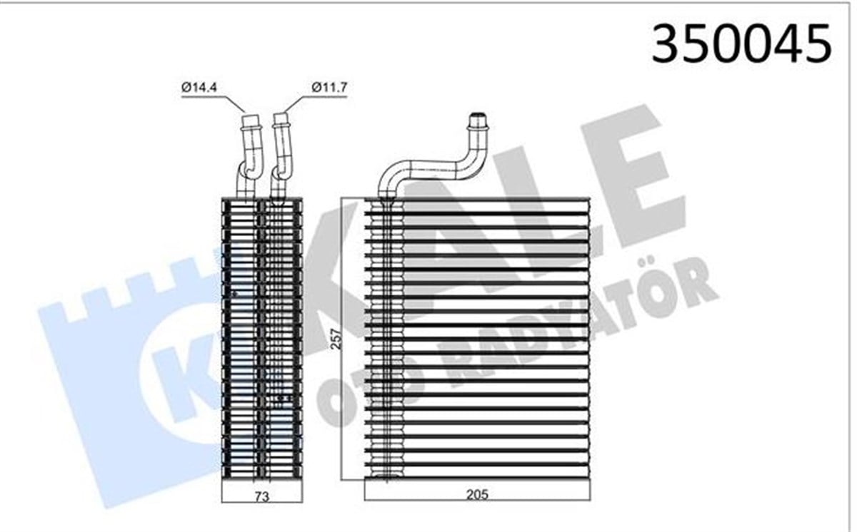 Klima Radyatörü Evaporatörü Borulu Opel Comba Corsa Tıgra | Kale 350045