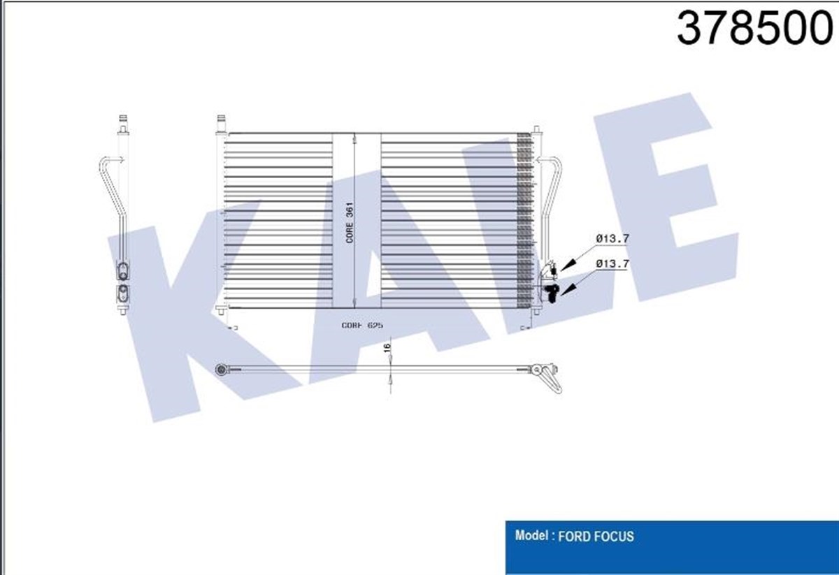 Klima Radyatörü Ford Focus 2 1,4 1,8tdcı 1,6 (98-04) | Kale 378500