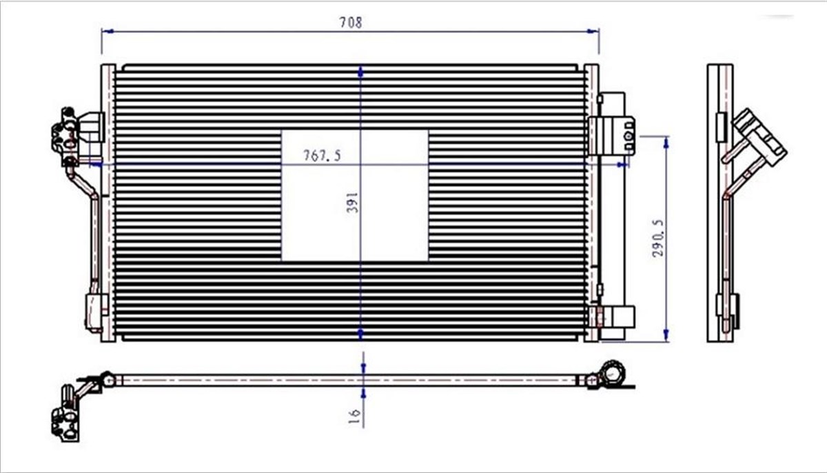 Klima Radyatörü Mercedes Vito (çift Civatalı) W639 Çift Cıvata | Orıs Cme070016