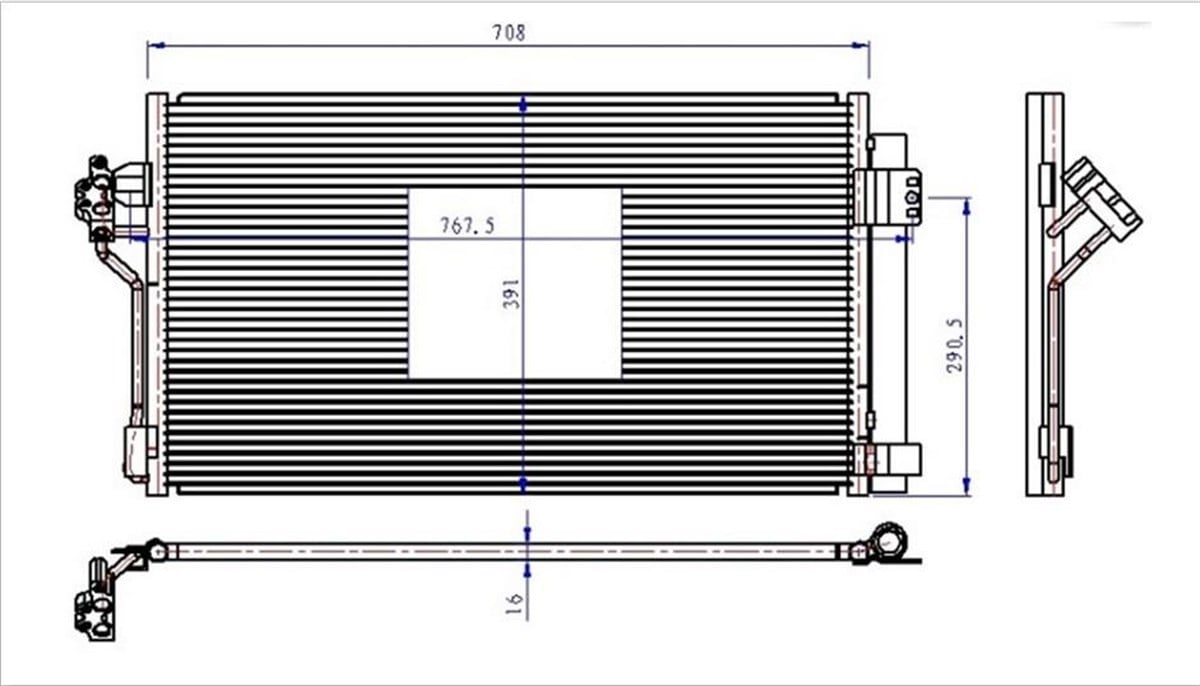 Klima Radyatörü Mercedes Vito (çift Civatalı) W639 Çift Cıvata | Orıs Cme070016