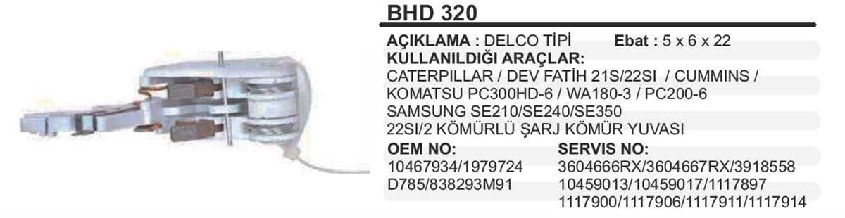 Alternatör Kömür Yuvası Alternatör Caterpiller Dev Fatih Cummins Komatsu Pc300 Samsung | Ith Bhd320