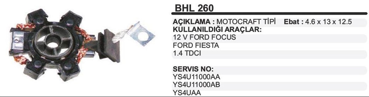 Kömür Yuvası Ford Fiesta Focus Bhl260 | Ith Bhl260