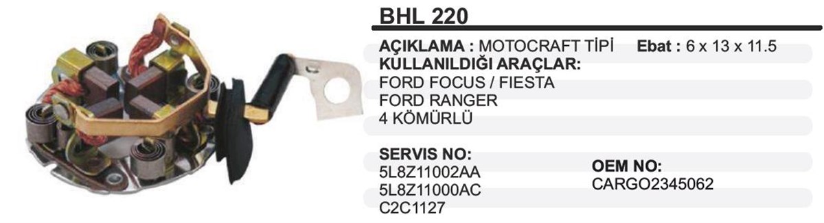 Kömür Yuvası Ford Focus Connect Motograftip Bhl220 | Ith Bhl220