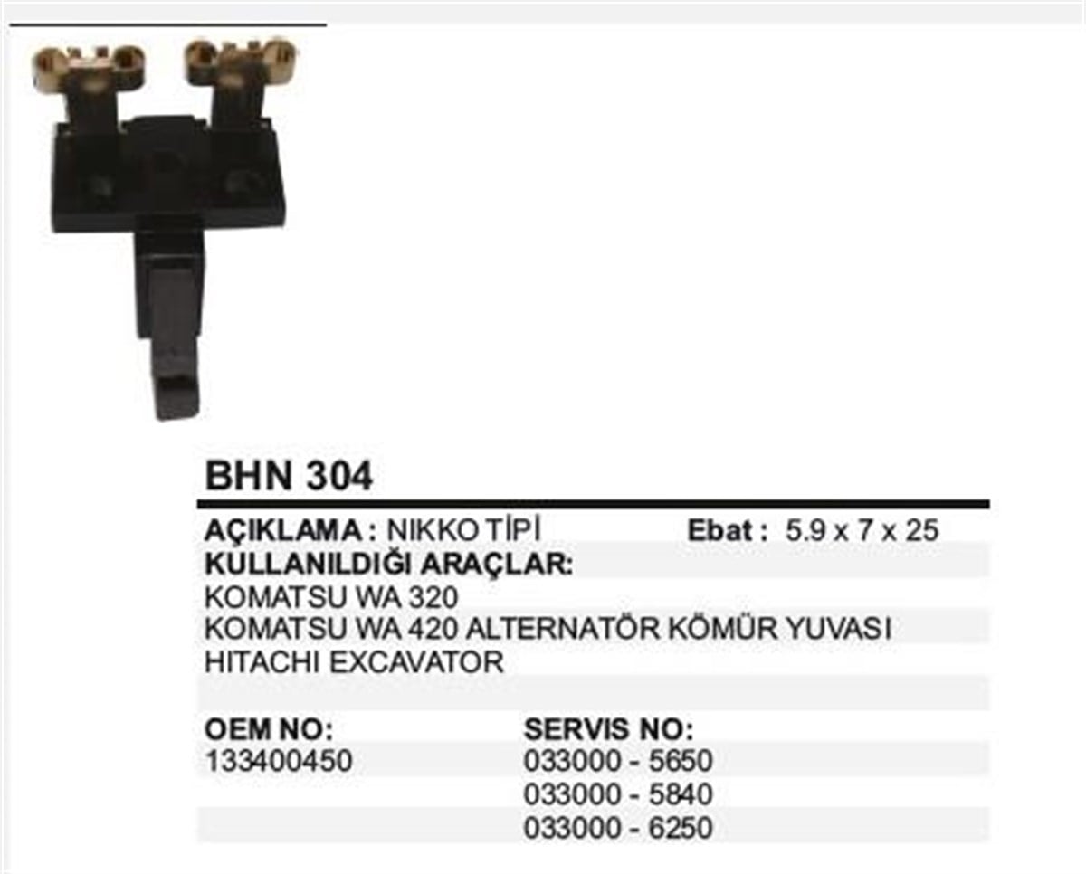Kömür Yuvası Nikko Tip Komatsu | Ith Bhn304