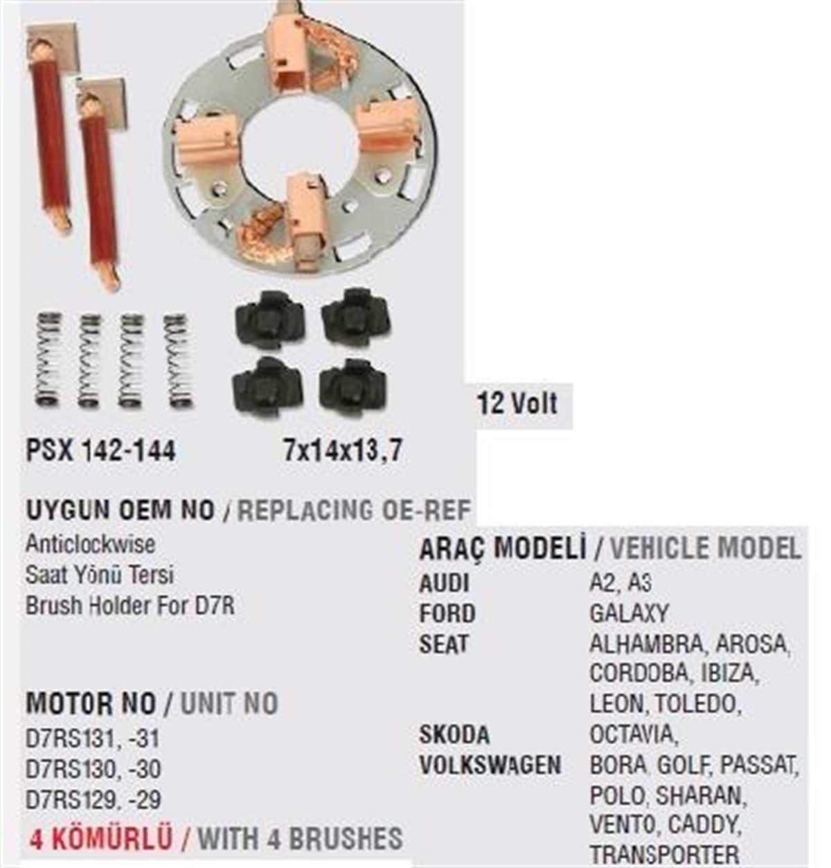 Kömür Yuvası Psx142-144 Audı A3 Volkswagen Golf Passat Vw | Mega Va1441