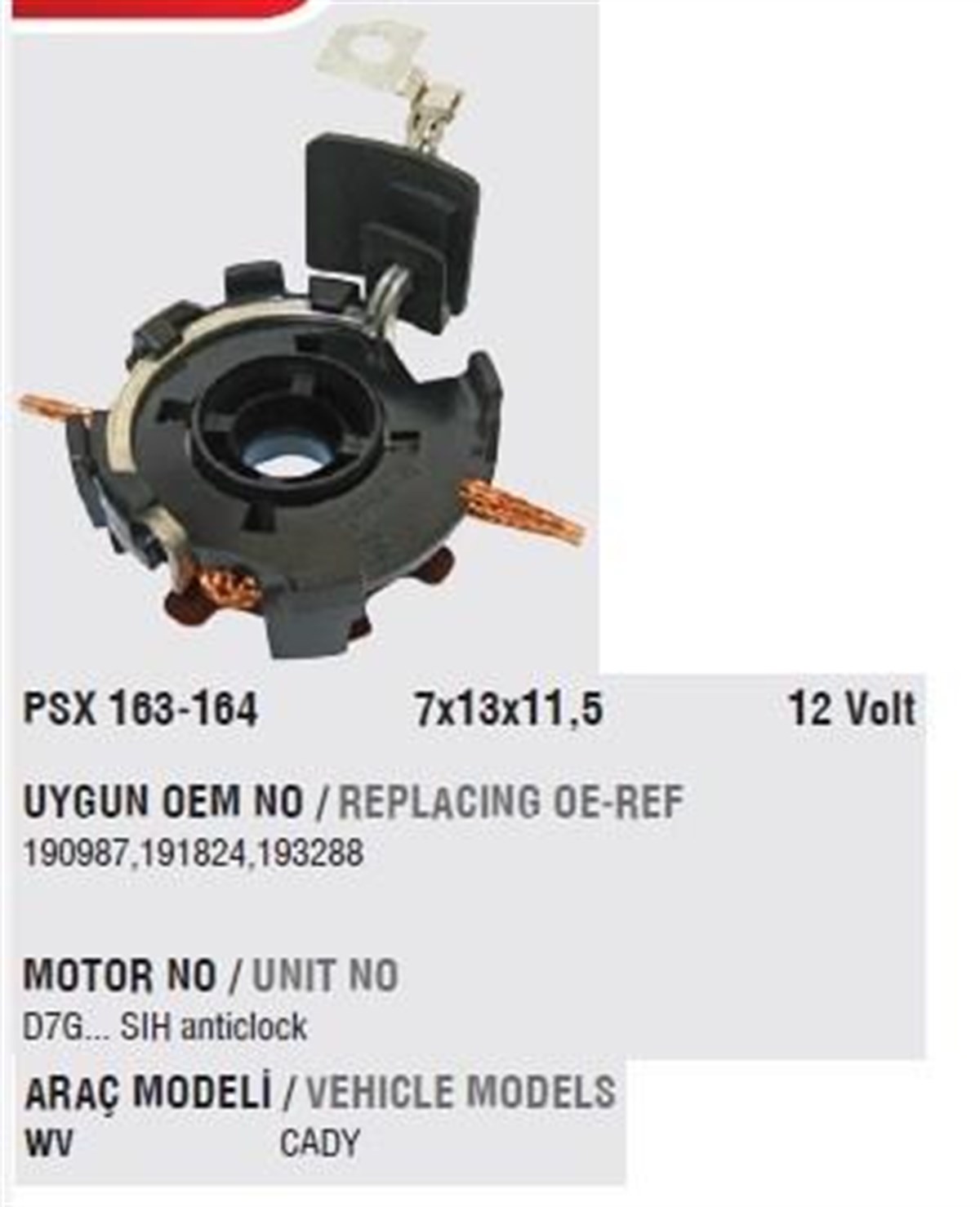 Kömür Yuvası Vw Caddy Transporter Ters 6824d Mega-va1642 Bhv1642 | Ith Bhv775