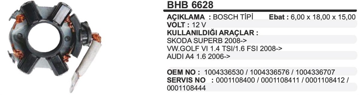 Kömür Yuvası Vw-skoda-golf-audi Bhb6628 | Ith Bhb6628