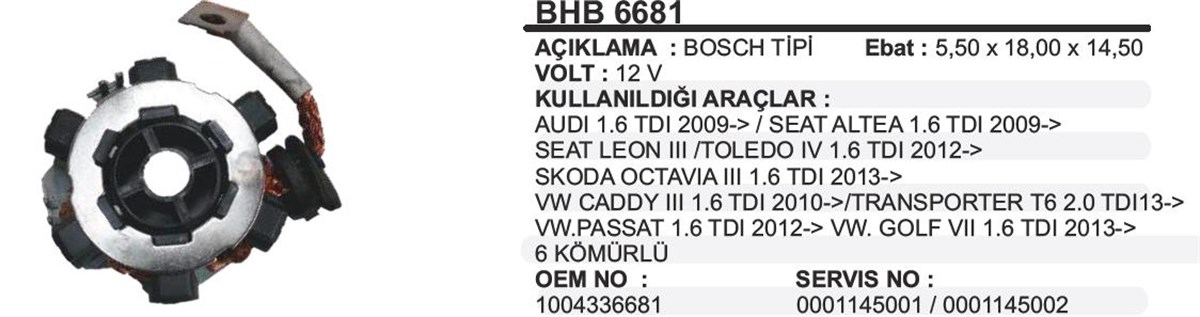 Kömür Yuvası Vw T6-passat-start Stop-6köm Bhb6681 | Ith Bhb6681