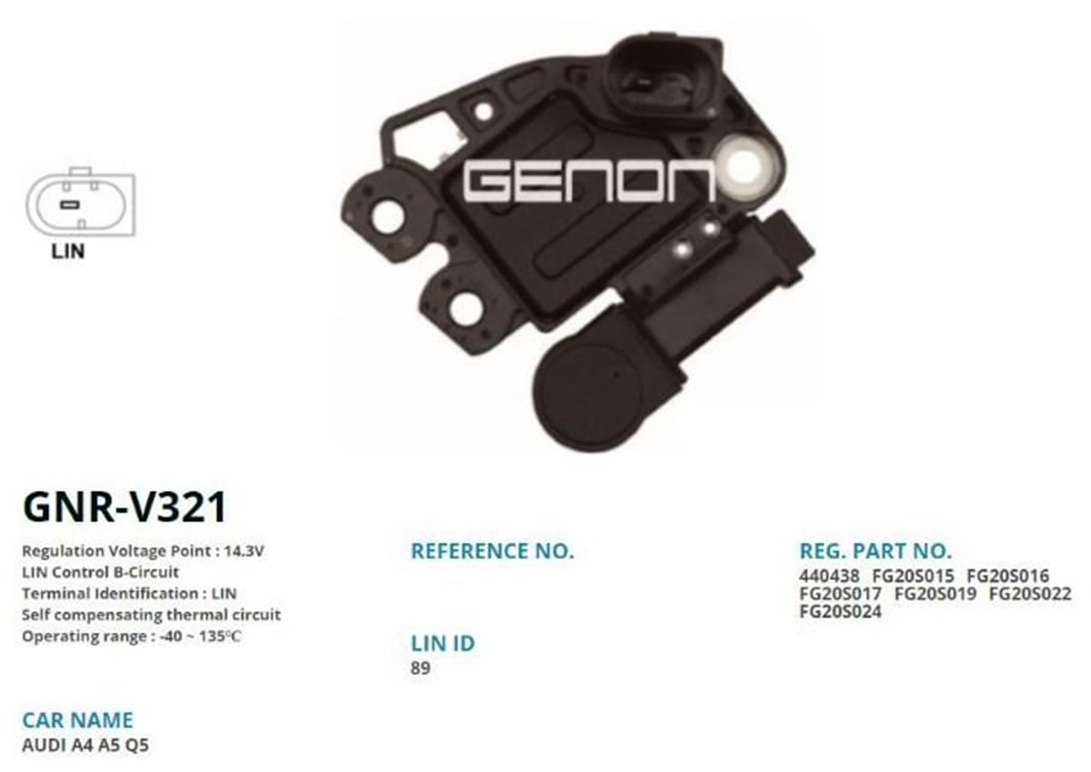 Konjektör 12v Audi A4 A5 20 A4 A5 Q5 A7 Porsche Macan Tfsı Lın Uçlu | Genon Gnrv321