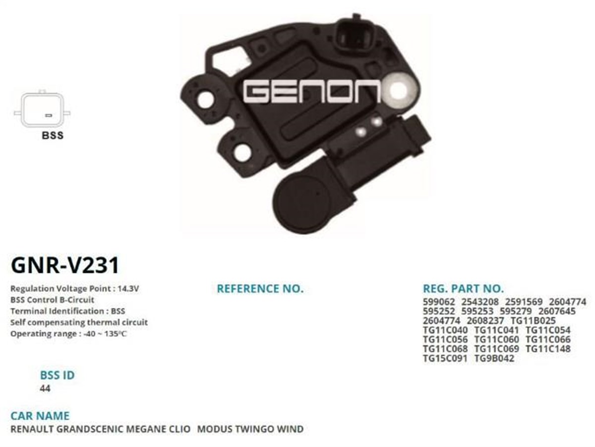 Konjektör 12v Megan 2 Küçük Tekfiş Val595253 | Genon Gnrv231