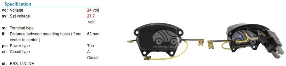 Konjektör 24v Volvo Penta Paris Rone Ip129b | Transpo Ip129b