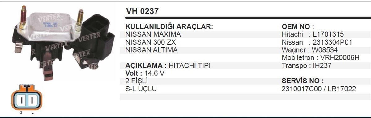Konjektör Nıssan Altıma Maxıma Mazda Hıtachı Tip | Vertex Vh0237