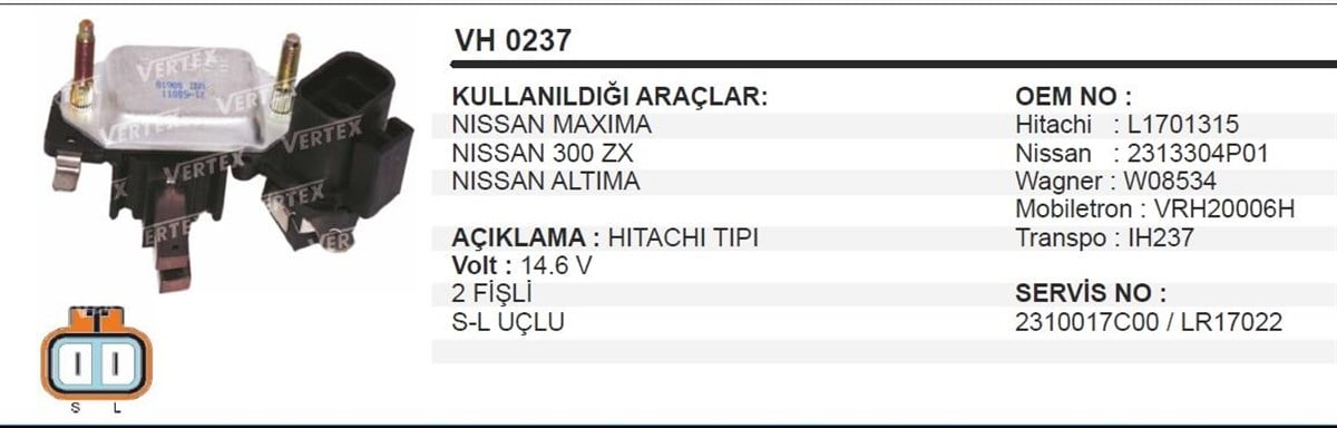 Konjektör Nıssan Altıma Maxıma Mazda Hıtachı Tip | Vertex Vh0237