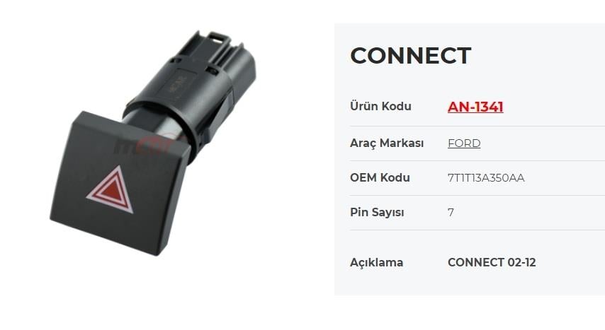 Flaşör Anahtarı Dörtlü Connect 02-12 |