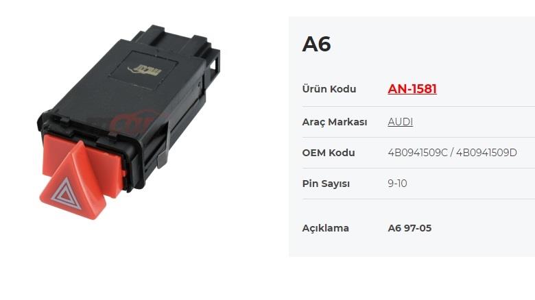 Flaşör Anahtarı Audi A6 97*05 |