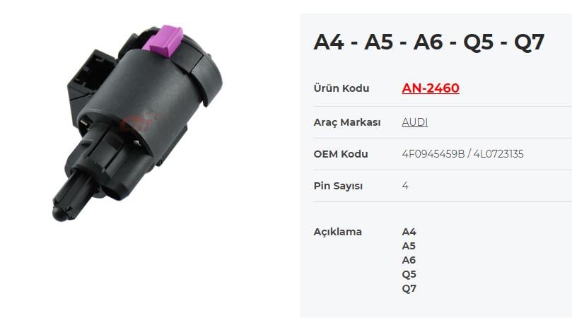 Fren Müşürü Audi A4 A5 A6 Q5 Q7 |