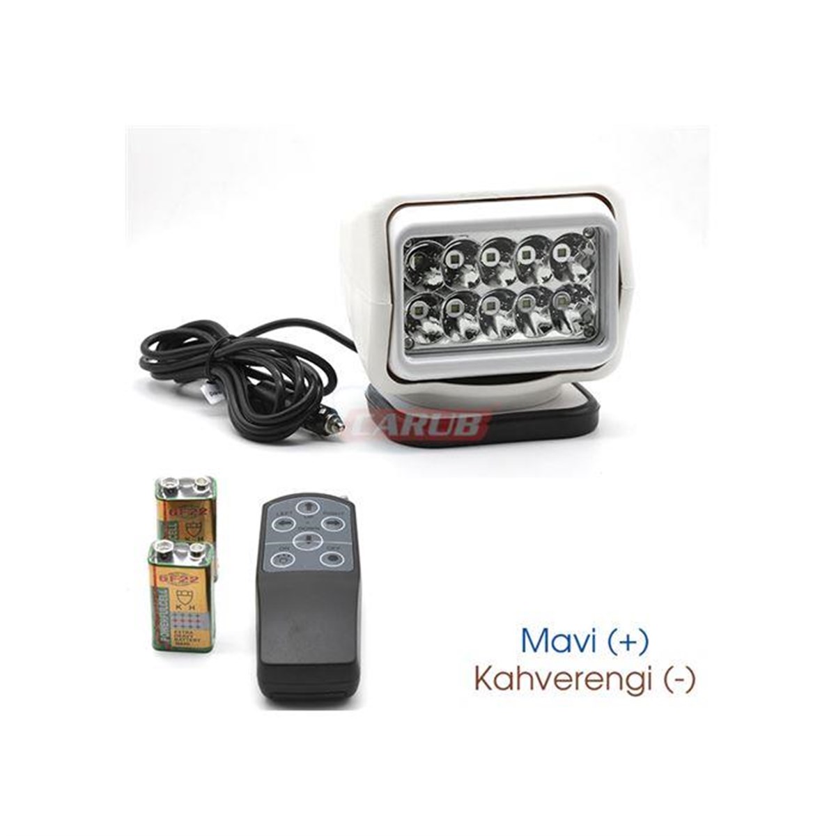 Led Projektör 55w 12v 24v Uzaktan Kumandalı 360 Derece Dönebilen Carub Br4504016 | Carub Br4504016